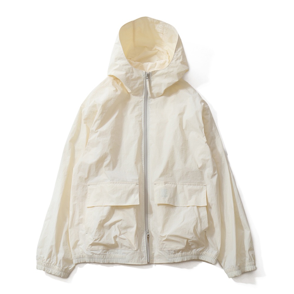 [Horlisun]  20FW Breeze Nylon Hood Zip Up Jacket Off White