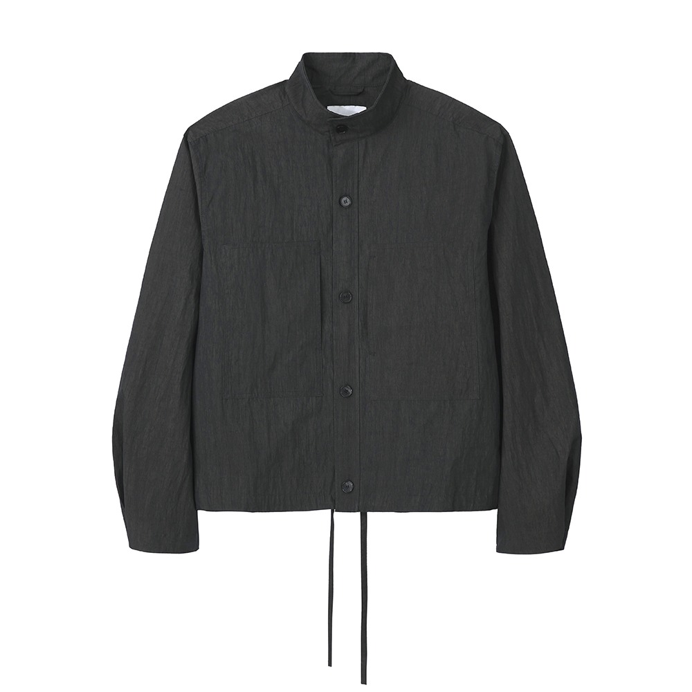 [Art if acts]  Two Pocket Stand Collar Shirts Charcoal