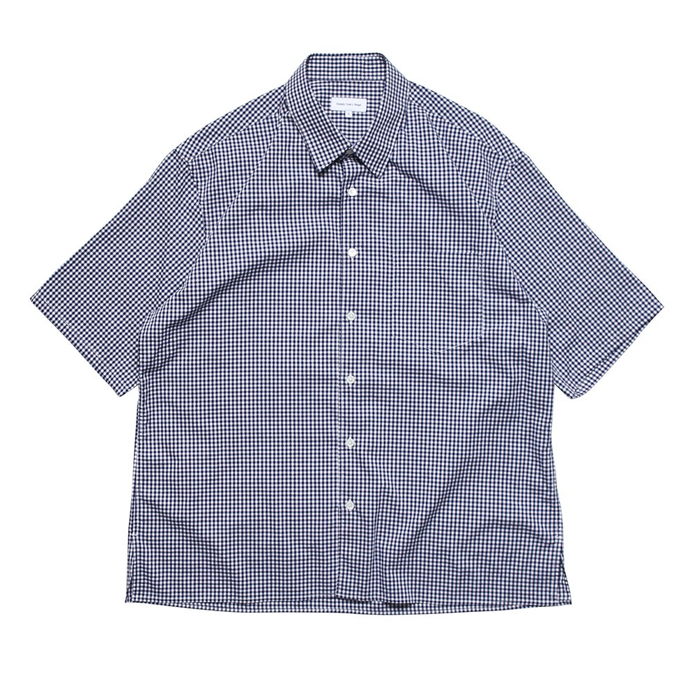 [Steady Every Wear]  Relaxed Half Sleeved Daily Shirts Navy Check