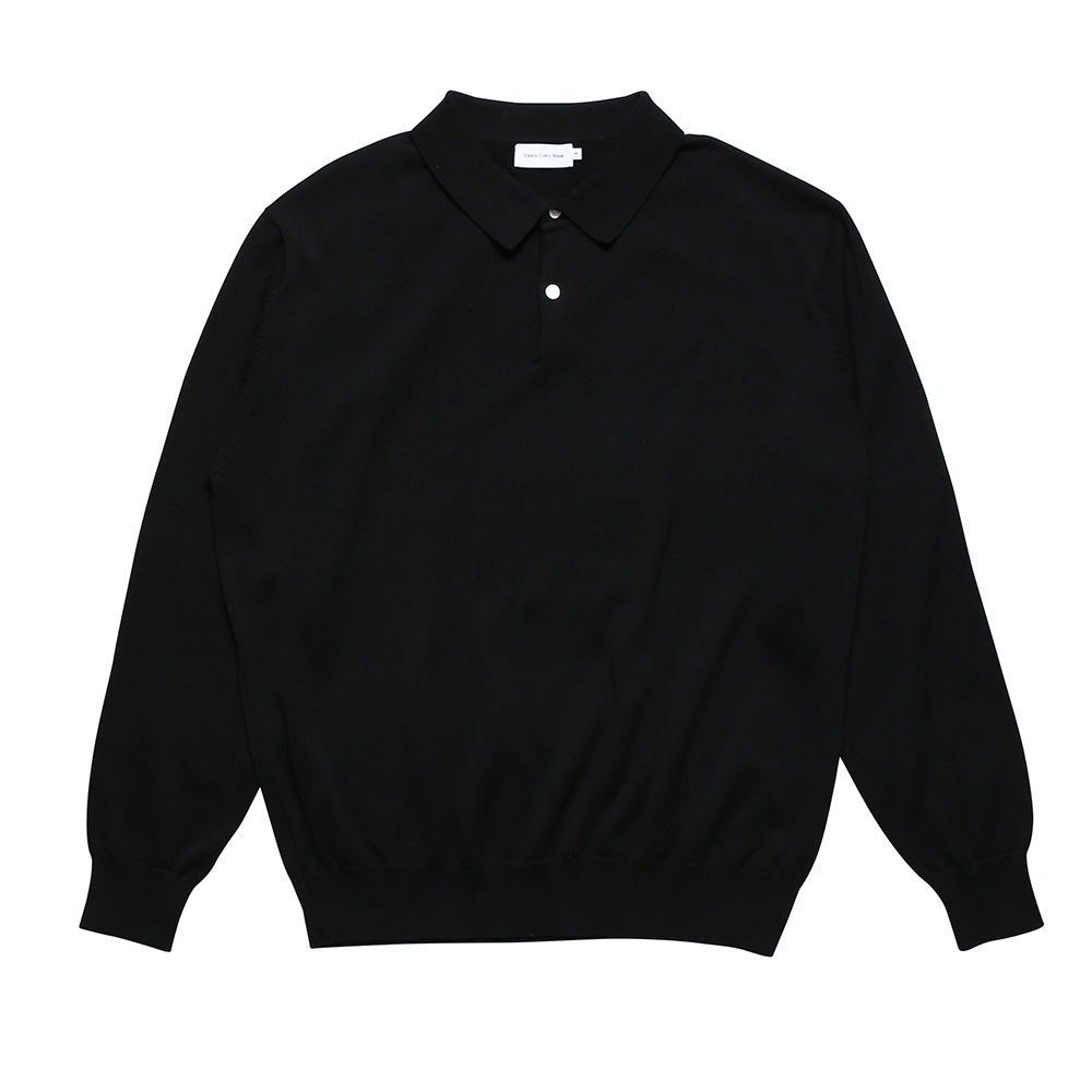 [Steady Every Wear]  2B Cotton Collar Knit Black 