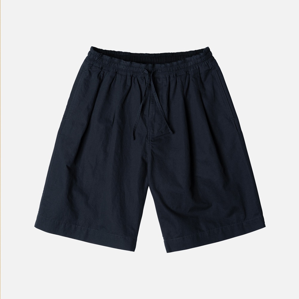 [Rough Side]  23SS Easy Pleat Shorts Navy