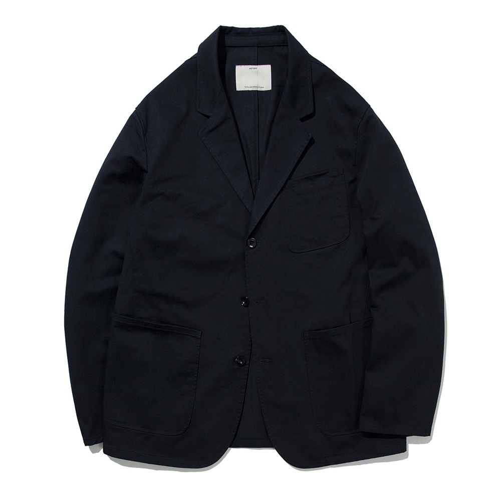 [Pottery]  Washed Sports Jacket KAYANU Cotton Vintage Chino Cloth Dark Navy  