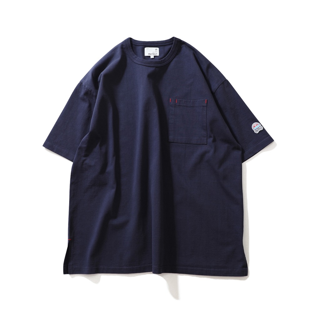 [Horlisun]  21SS Lawrence Overfit Short Sleeve Pocket T-shirts Navy