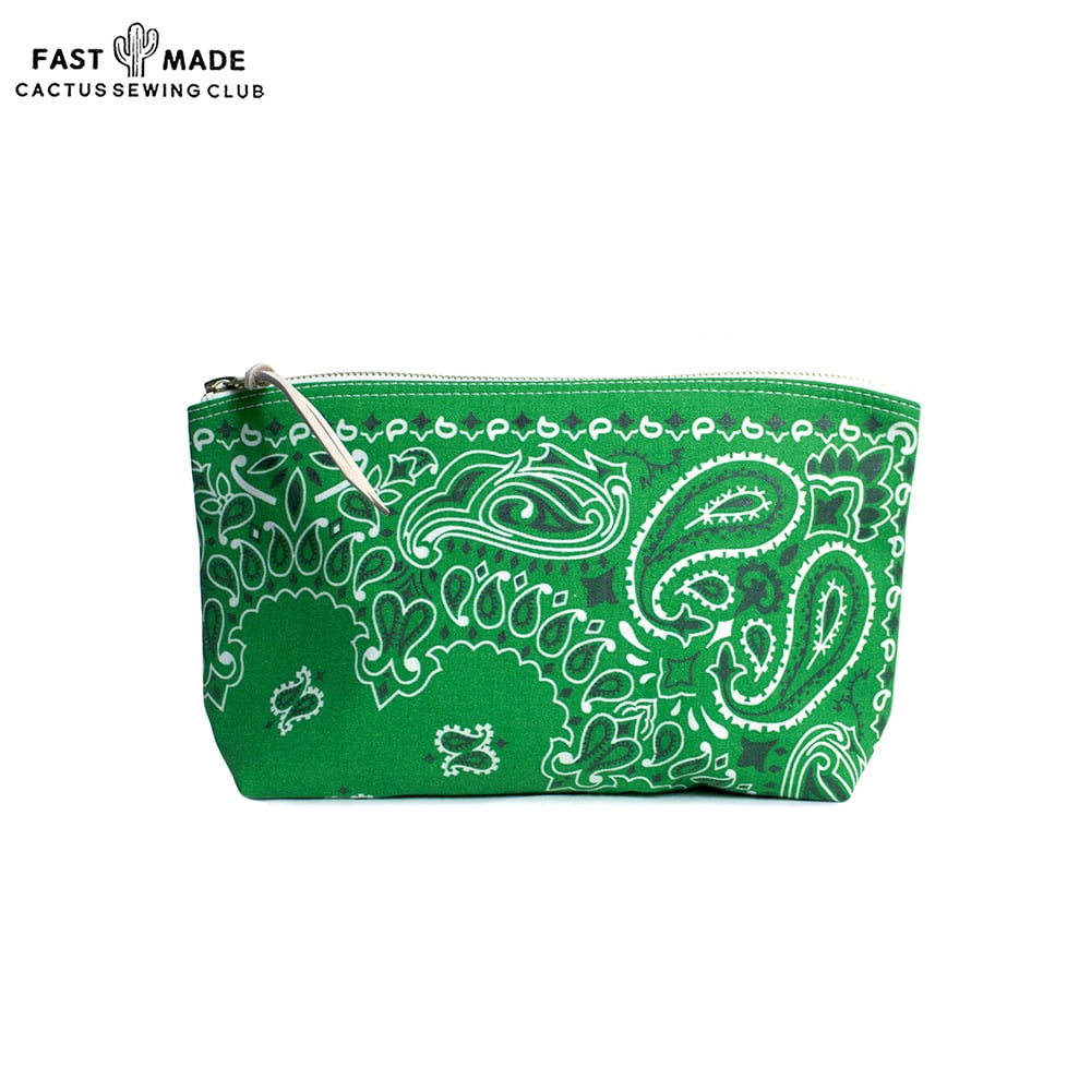 [Cactus Sewing Club]  Vintage Bandana Utility Pouch Green