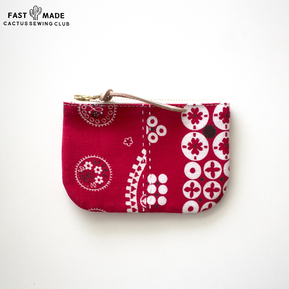 [Cactus Sewing Club]  Vintage Bandana Pocket Pouch Red