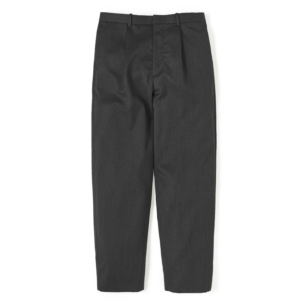 [Pottery]  Wool One Pleated Tapered Pants Dark Grey