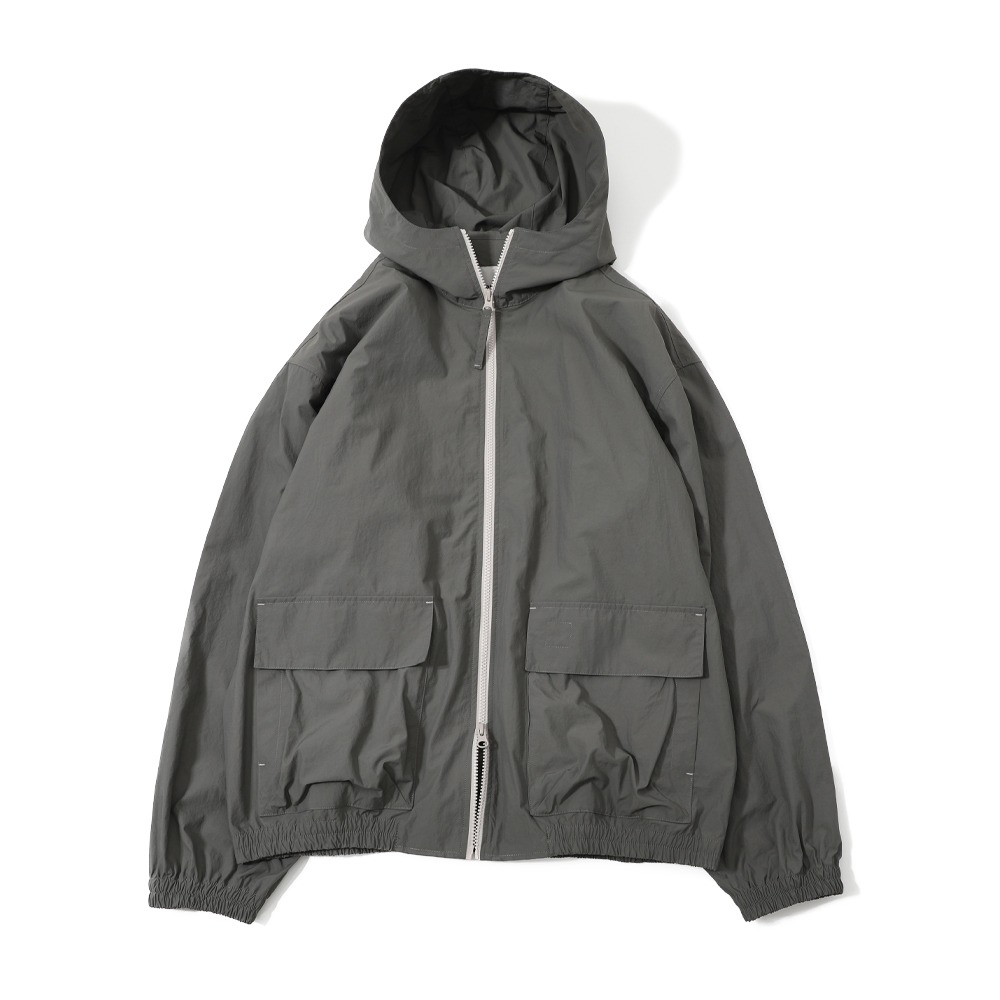 [Horlisun]  22SS Breeze Nylon Hood Zip Up Jacket Dark Grey  &lt; 재입고&gt;