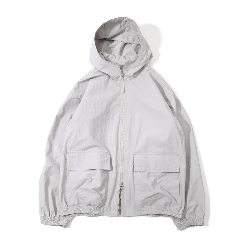 [Horlisun]  22SS Breeze Nylon Hood Zip Up Jacket Light Grey  &lt; 재입고&gt;