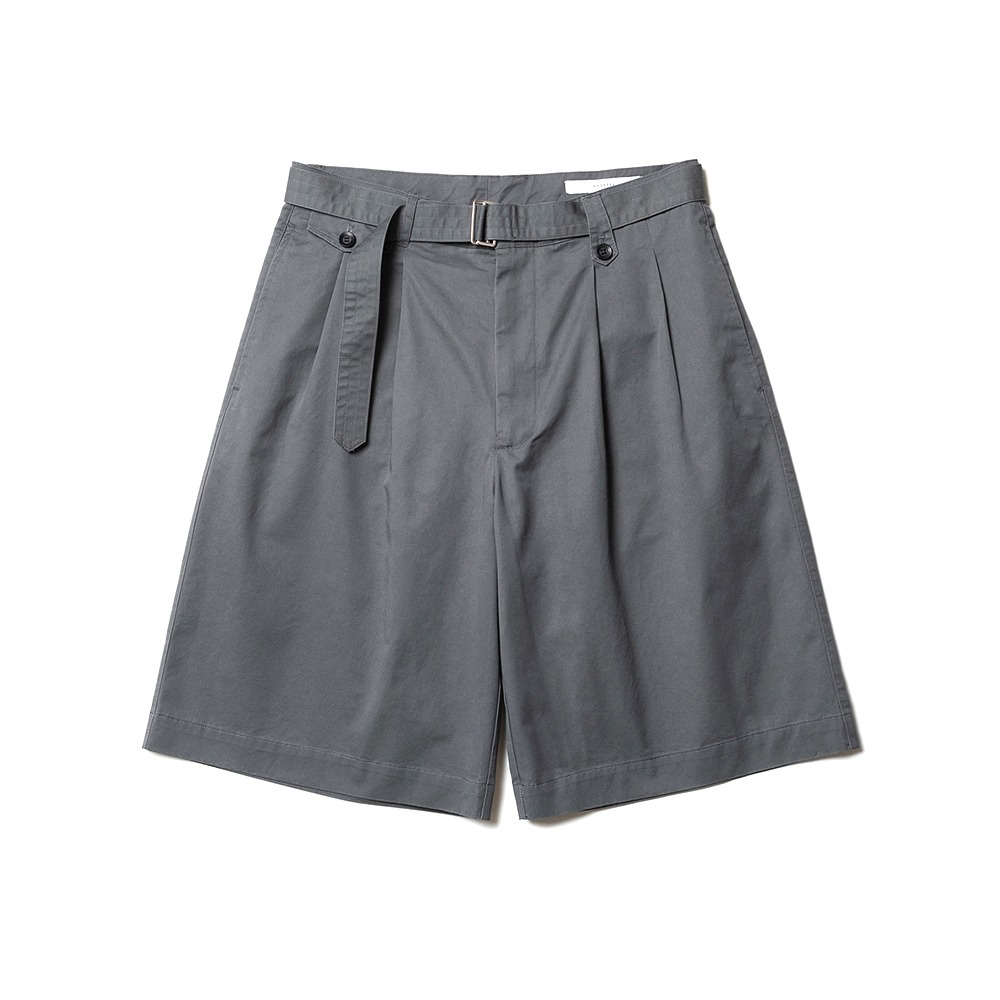 [Shirter]  Belted Wide Shorts Grey