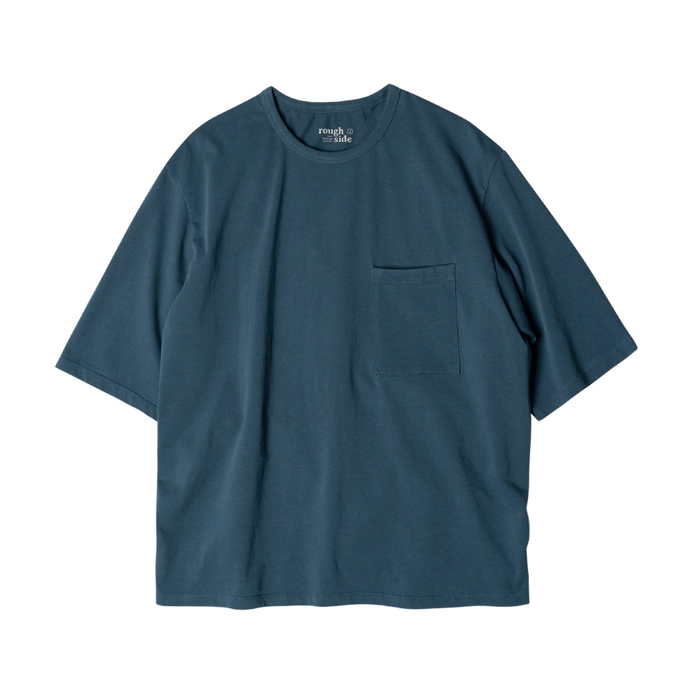 [Rough Side]  Primary Half T-Shirt Pale Blue