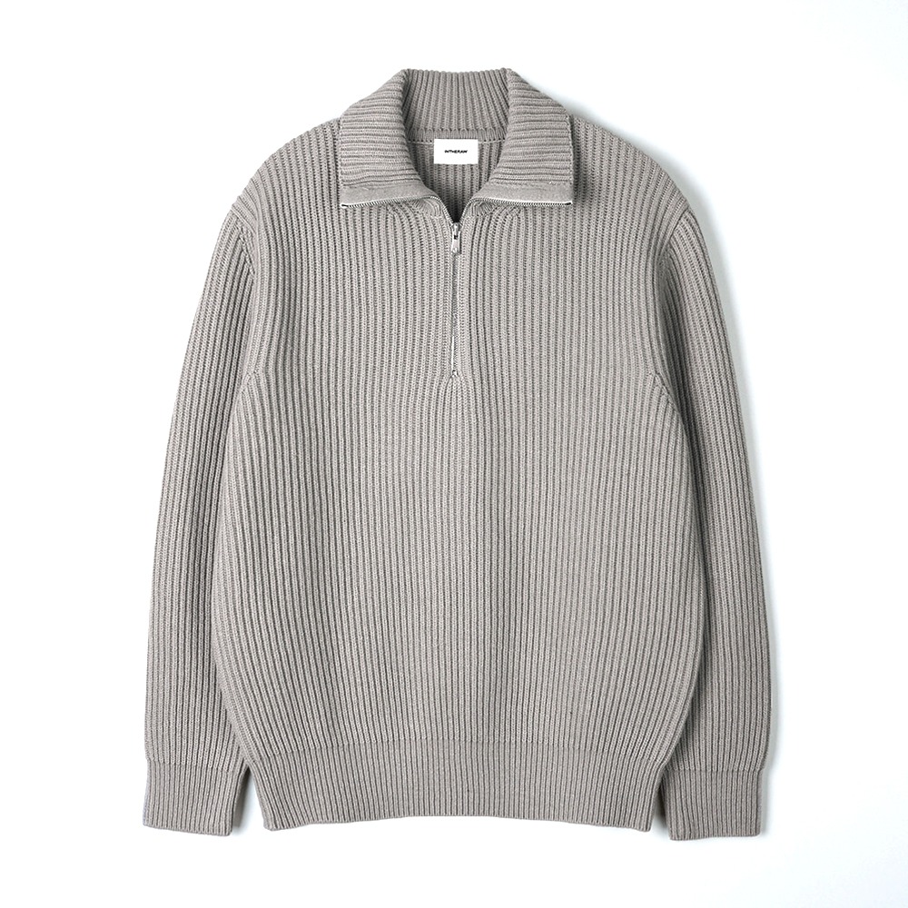 [INTHERAW]  Northern Half Zip Knit Pullover Smoky Grey