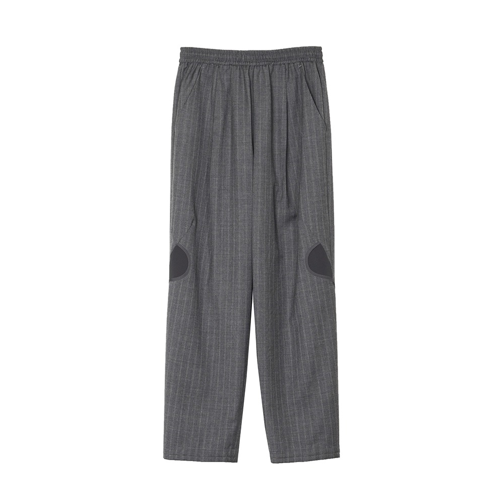 [Raversey]  Summer Wool Striped Easy Pants Charcoal