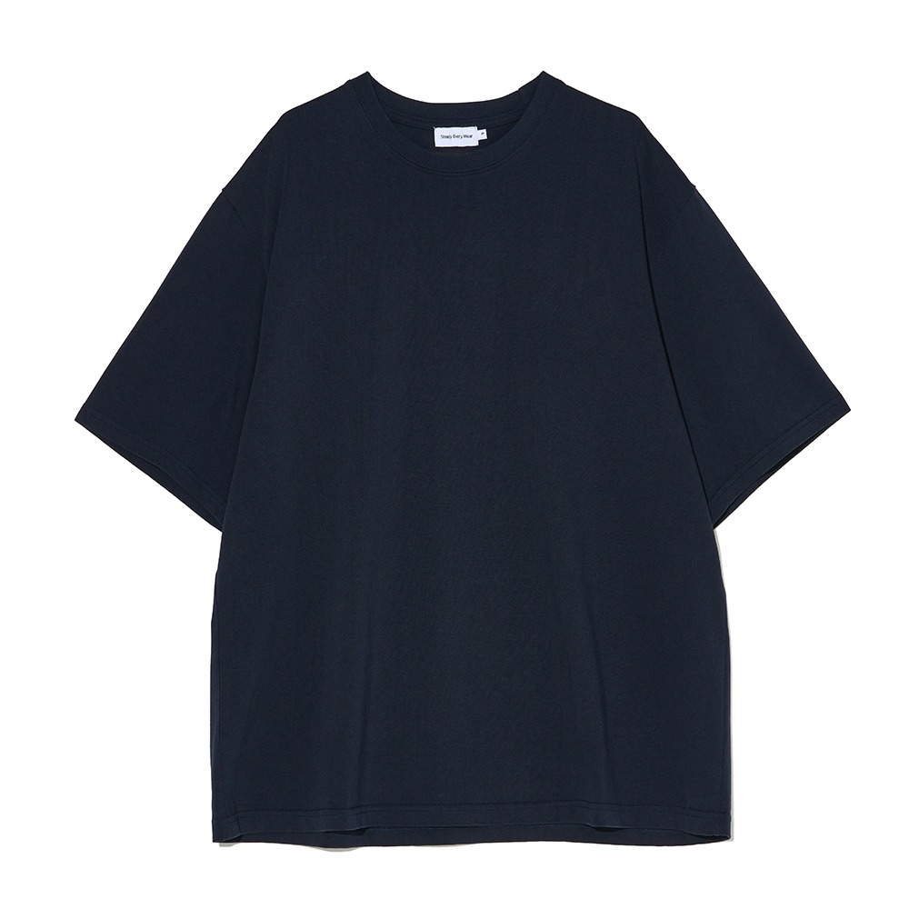 [Steady Every Wear]  Relaxed Short Sleeved T-shirts Dark Navy