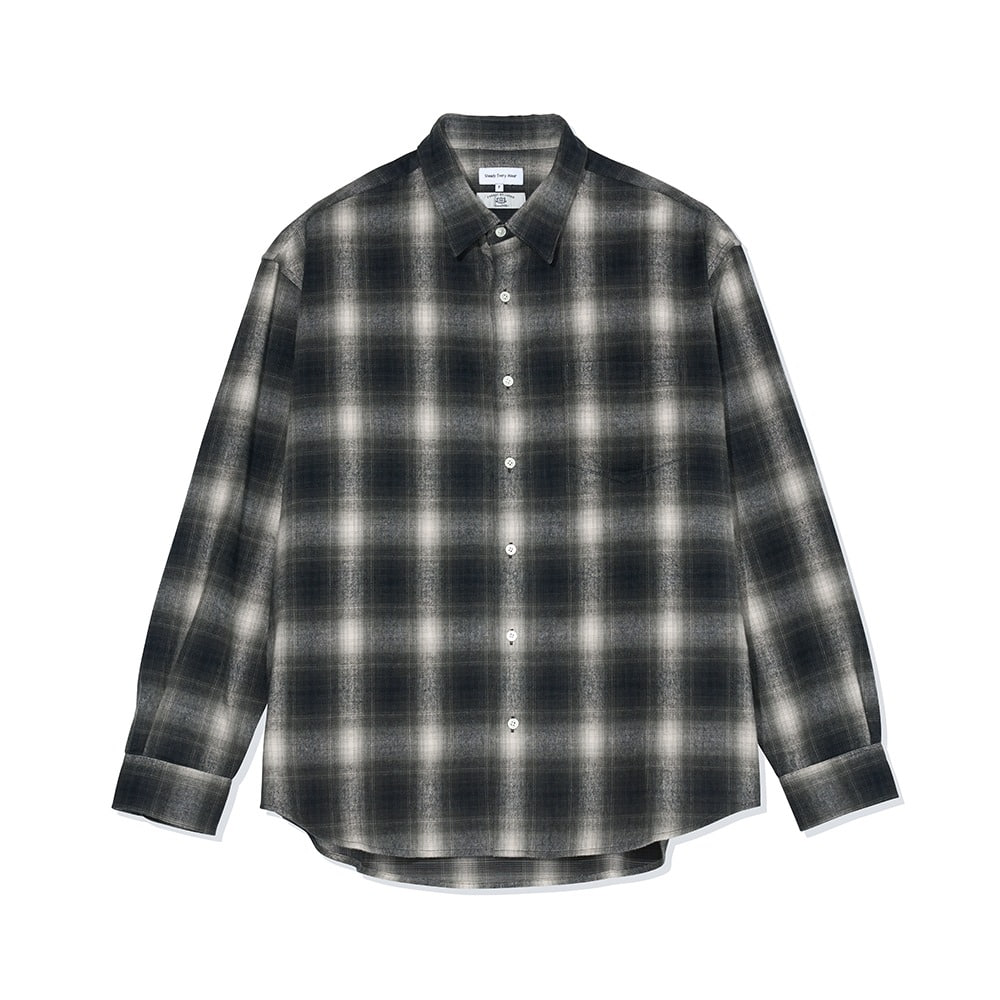 [Steady Every Wear] Relaxed Flannel Shirts Black