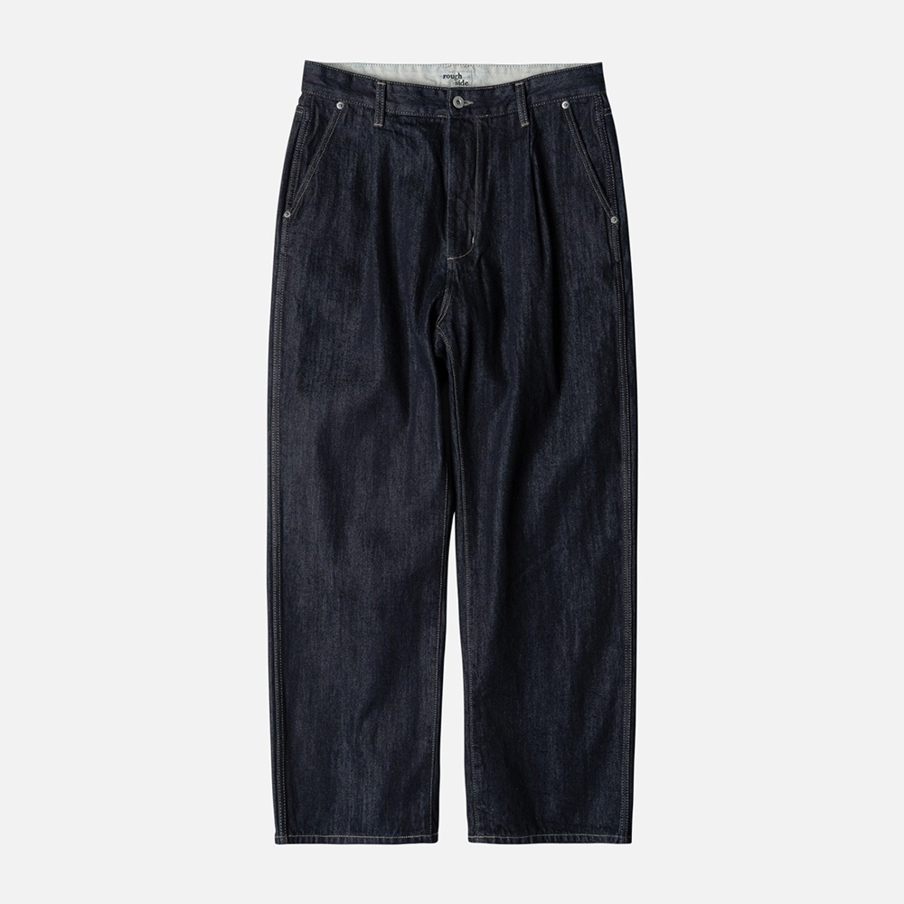 [Rough Side]  24SS Drape Denim Pants One Washed
