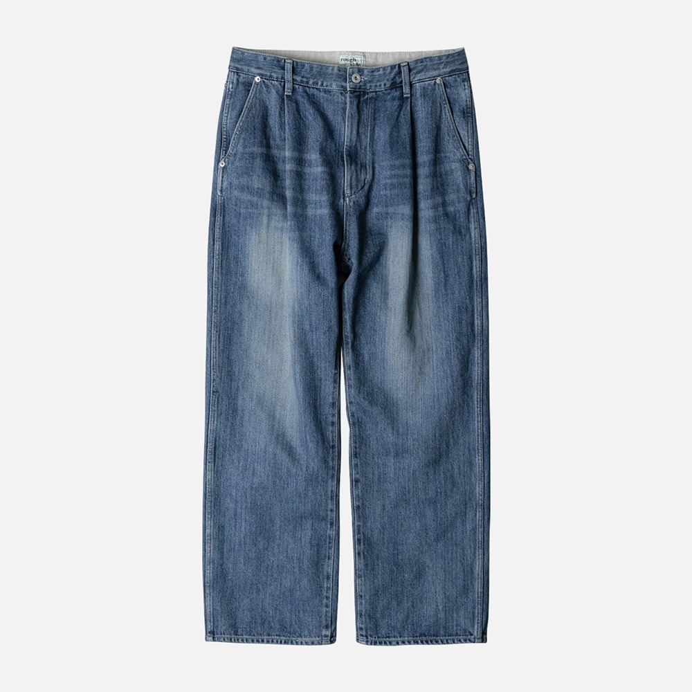 [Rough Side]  24SS Drape Denim Pants Light Blue