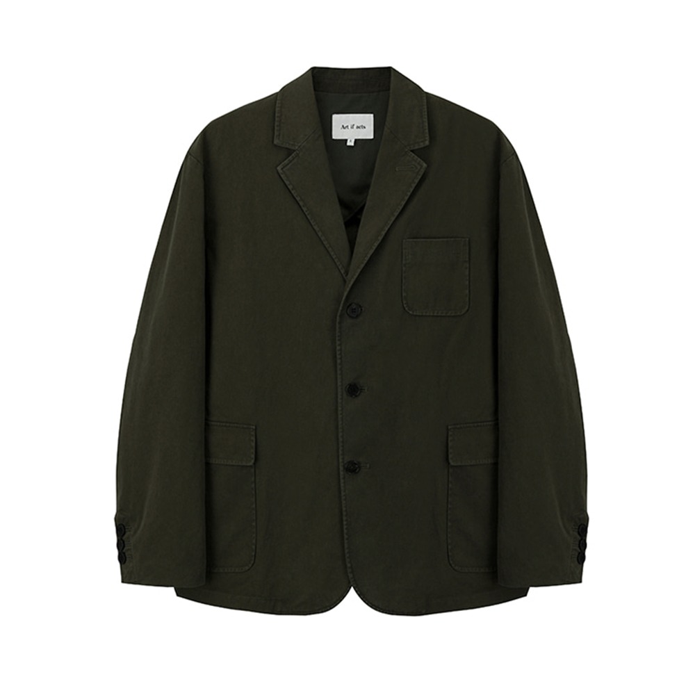 [Art if acts]  24SS Washed 3 Button Blazer Olive