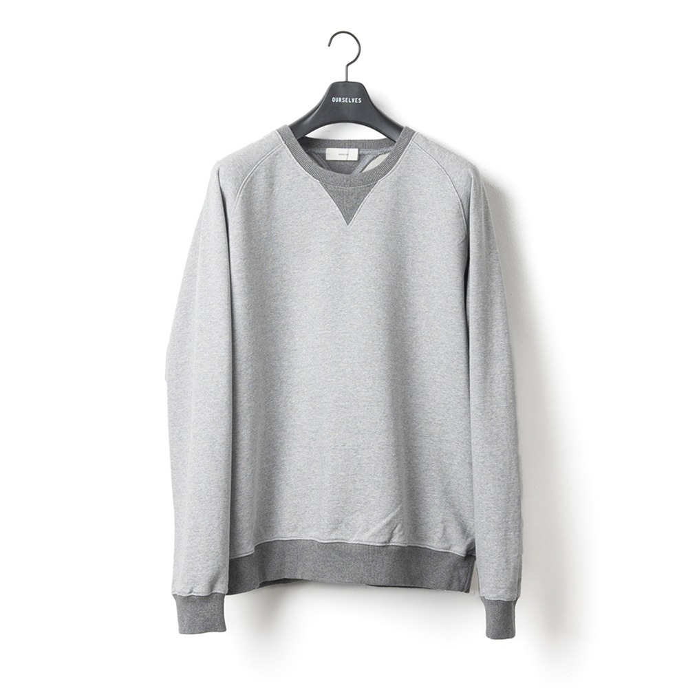[Ourselves]  24SS Washed Cotton Sweat Shirts Melange