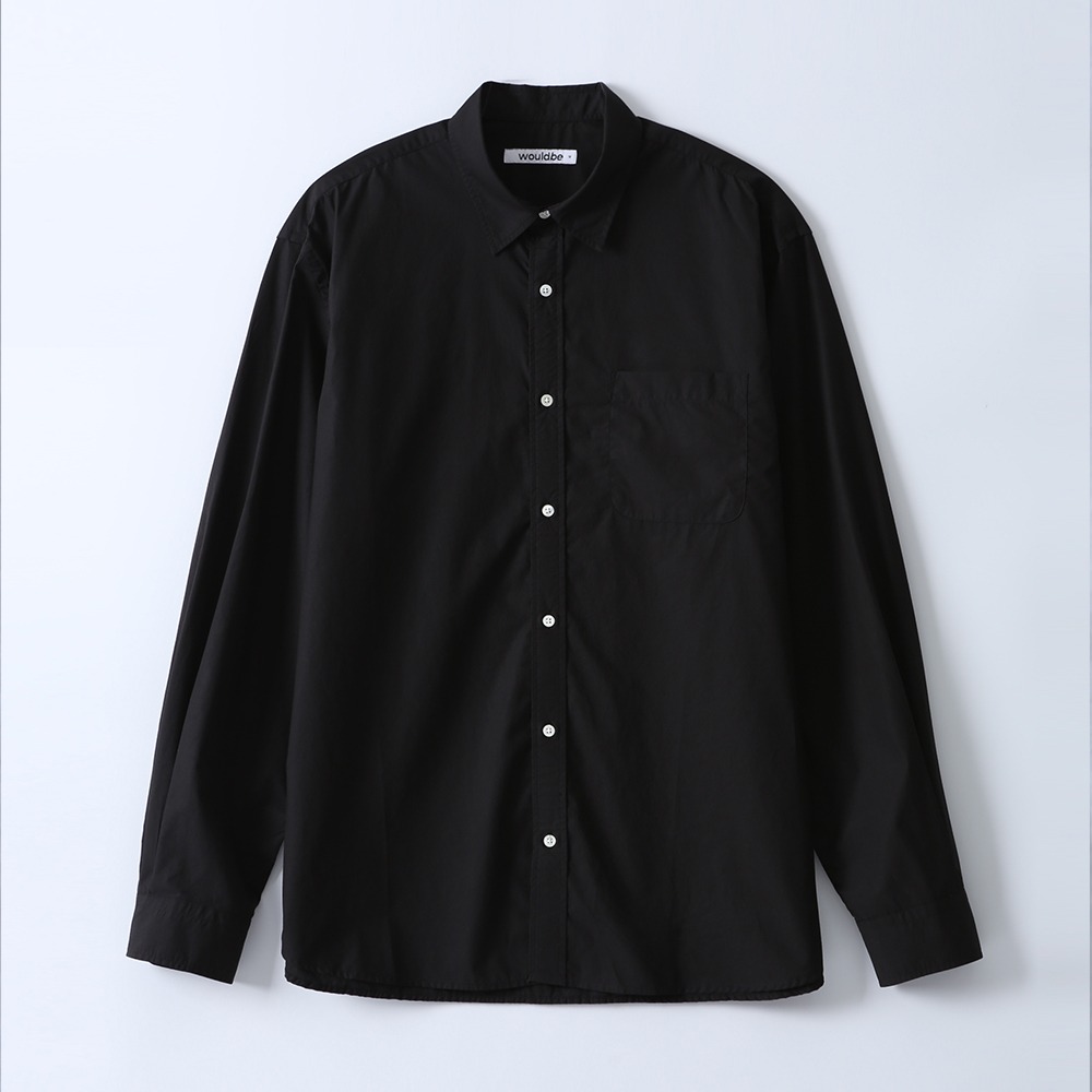 [Wouldbe]  24SS 60/1 Relaxed Shirts Black