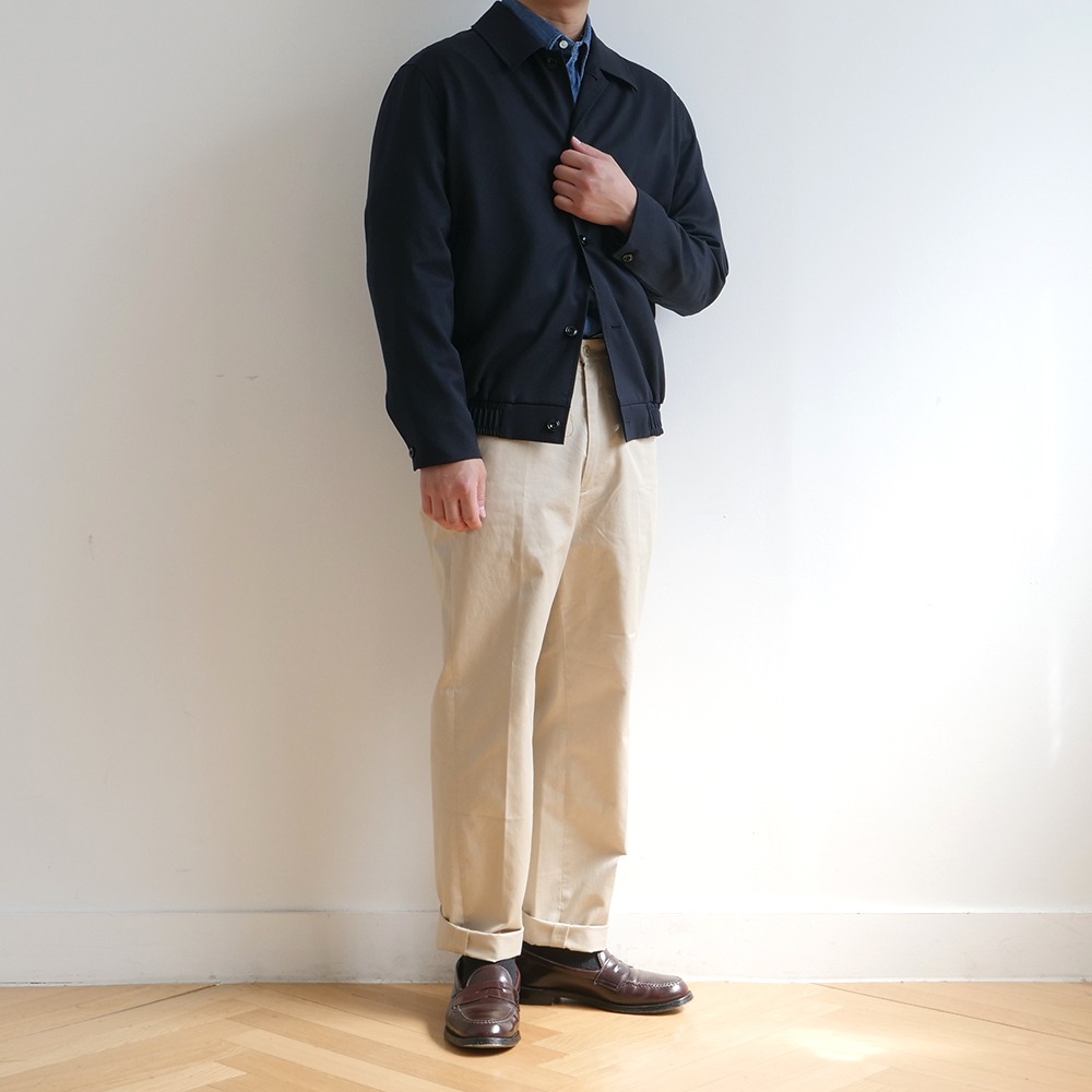 [Pottery]  Washed Tapered Pants Light Beige Ventile Gear Cotton Chino Cloth Resilient Finish