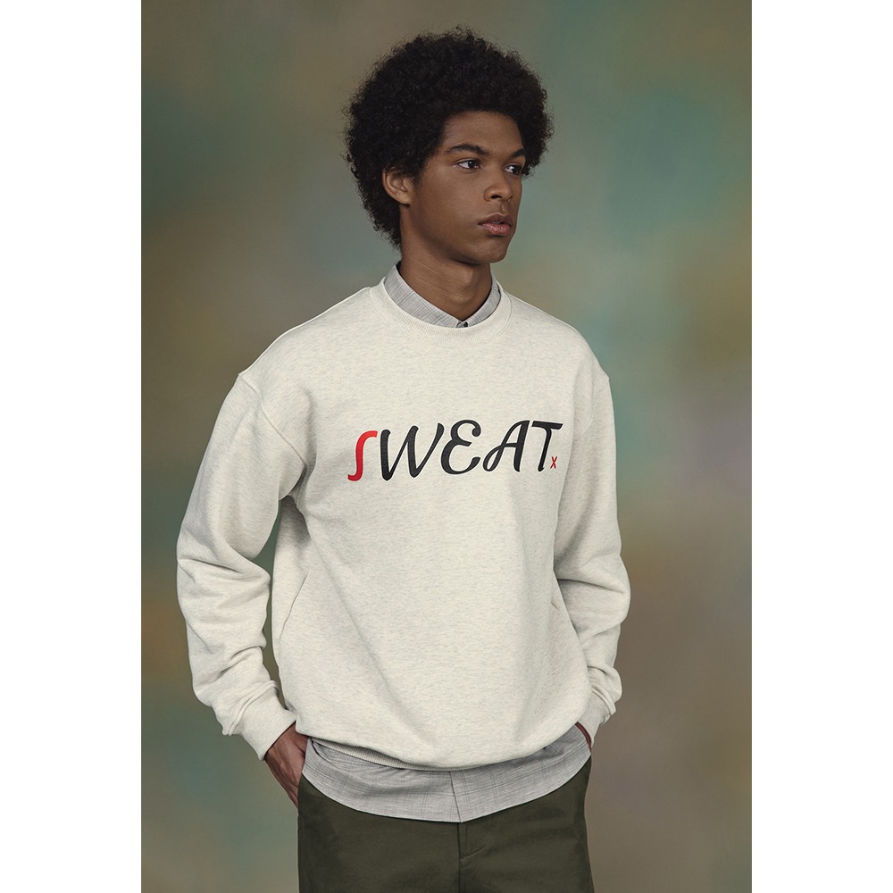 [Shirter]  Sweat Printed Sweatshirt Melange Ivory   30% Season Off 