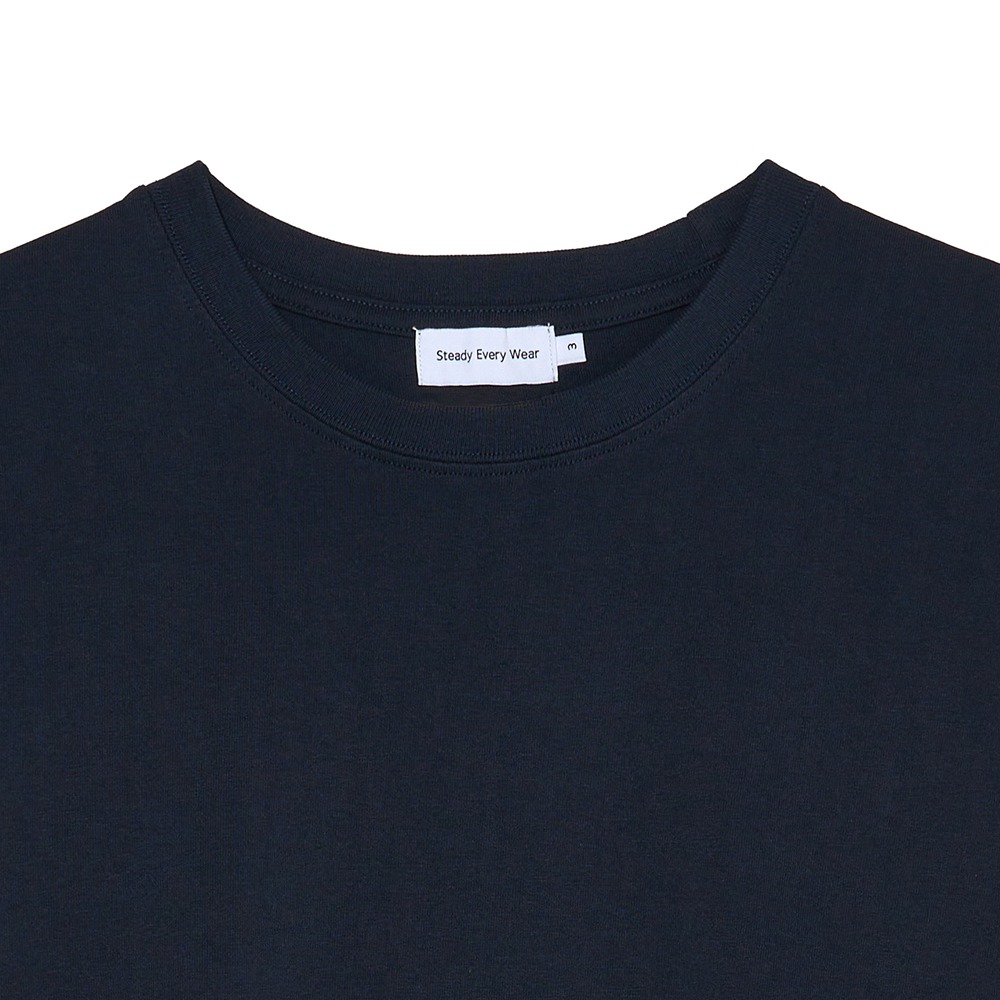 [Steady Every Wear]  Relaxed Short Sleeved T-shirts Dark Navy