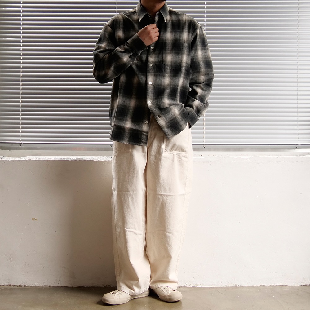 [Steady Every Wear] Relaxed Flannel Shirts Black