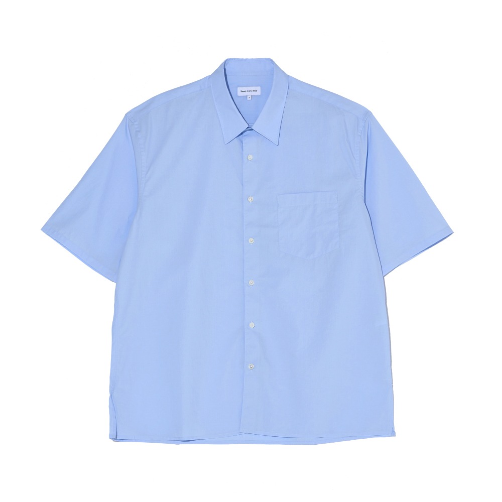 [Steady Every Wear]  Relaxed Half Sleeved Daily Shirts Sky Blue