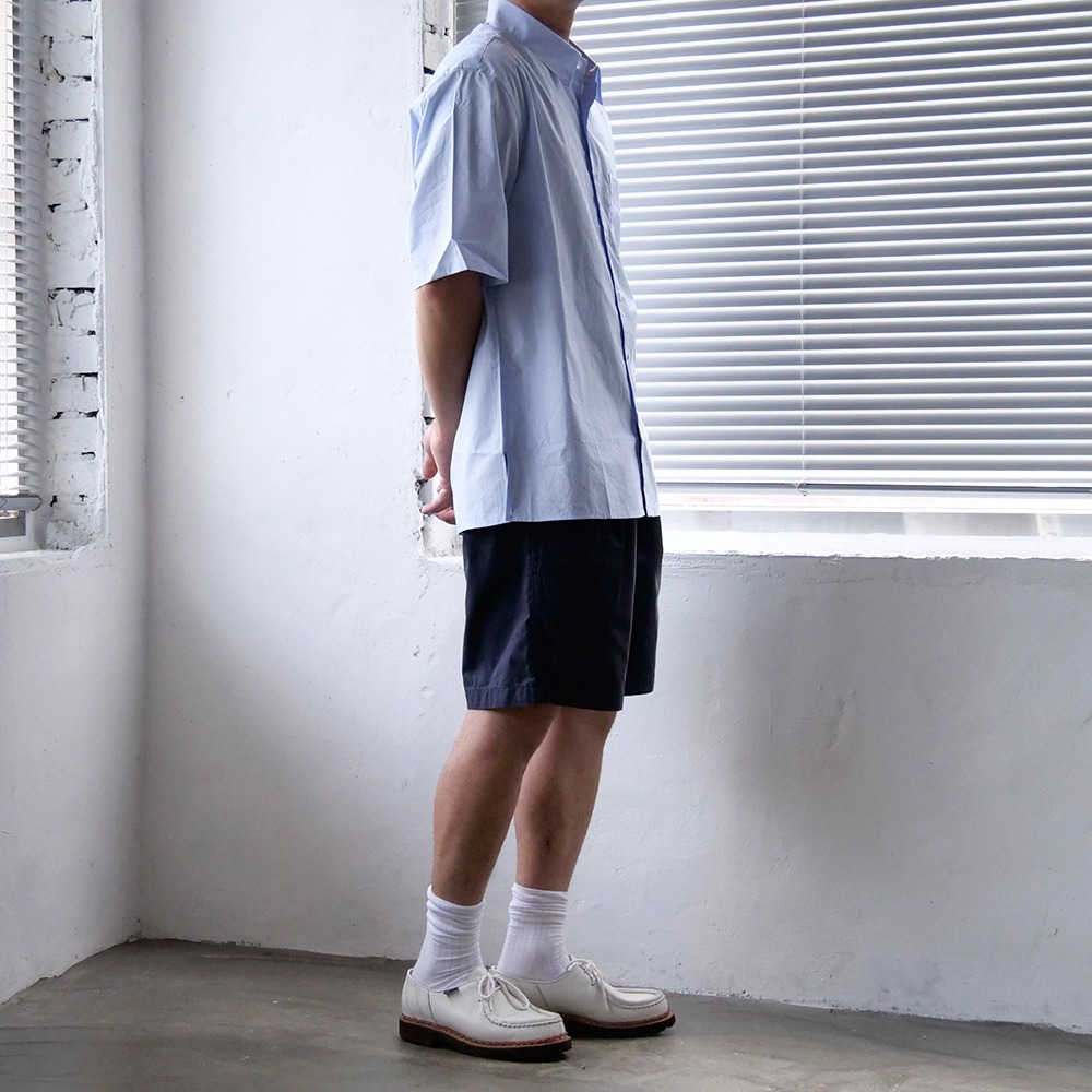 [Steady Every Wear]  Relaxed 2 Pleats Shorts Navy